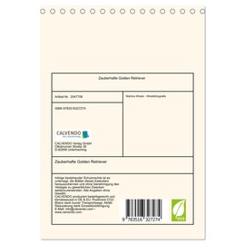 Zauberhafte Golden Retriever (Tischkalender 2026 DIN A5 hoch), CALVENDO Monatskalender: Mit goldigen Fotos durch das Jahr... lassen Sie sich verzaubern. (CALVENDO Tiere)