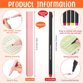 Geelin 19 Pcs Bible Wedding Guestbook Sign and Pens Set Greenery Wooden Standing Bible Guest Book Sign 6 Highlighters 12 Fine Point Pens for Baby Shower Bridal Shower Party (Flower)