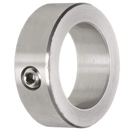 Solid Steel Shaft Collars: 3/4" I.D.(Inner Diameter), 1 1/4" O.D.(Outer Diameter), 9/16" Width, Zinc Plated with One Set Screw, 136010