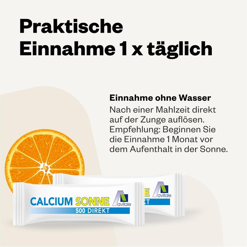 Avitale Calcium Sun 500 Direct, for Preparing Your Skin for