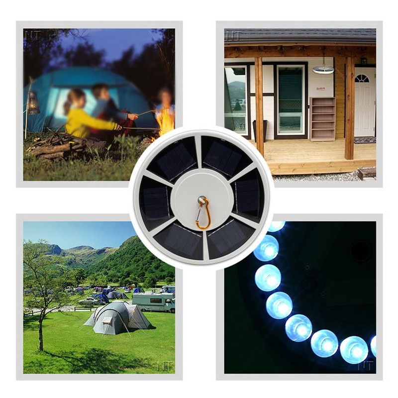 LED Solar Power Flagpole Light Outdoor Tent Light Waterproof Flag