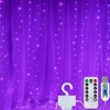 Clearhill 3 * 3Curtain String Lights, 300LED，Purple，8 Modes Fairy Hanging
