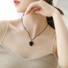 PHOCKSIN Black Heart Lockets Necklace for Girlfriend Locket Necklaces that