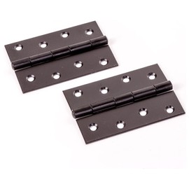 Heavy Duty 100mm Black Butt Hinges (4 Inch) – Pack of 2 | Internal & External Door Hinges for Cabinets, Cupboards, Gates, Sheds