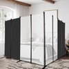 MAYOLIAH 8-Panel Black Room Divider 6ft Tall Folding Privacy Screen