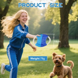 TUYOBG Dog Frisbee Toy – Durable, Non-Toxic, Floatable Flying Disc for Dogs – Flexible Fabric Frisbee for Small and Medium Dogs, Ideal for Outdoor Fun, Training, Exercise, and Interactive Fetch Games