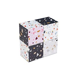 Design Ideas Magnetic Puzzle Blocks – Terrazzo Patterned Cubes – Multicolored, 2” x 2” x 2” (1 block)
