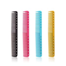 LEDSHLIU Hairdressing Combs 4 Anti-Static Carbon Fiber Hair Combs Wide Tooth Styling Comb Suitable for Home Use Unisex (4 Color Combination)