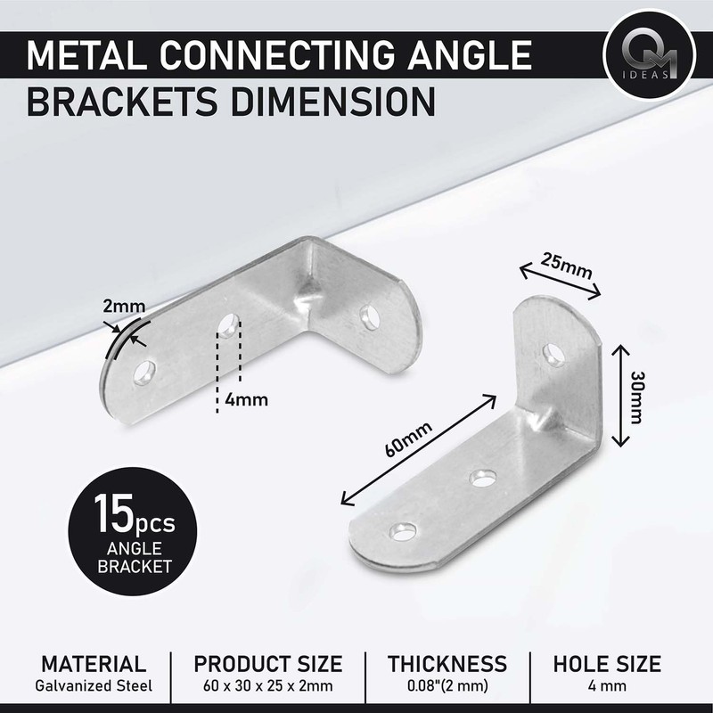OMIDEAS 15 x Angle Bracket (30 x 60 x 25)