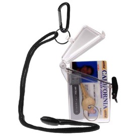 WITZ Strandsafe - Waterproof Bath Safe | Beach Box | Swimming Safe + Carabiner Hook + Nylon Cord, transparent, Functional