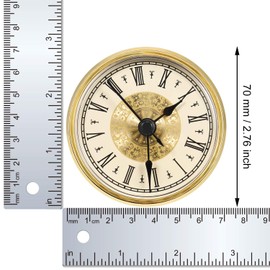 HICARER 2,8 Zoll/ 70 mm Römische Ziffer Uhr Einfügen mit Gold Trim, Quarzwerk