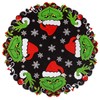 Grelucgo Embroidered Black Snowflakes Round Tablecloth for Christmas Holidays and