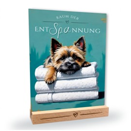 siviwonder Dog Sign Cairn Terrier Core Relaxation Dog Sign Decorative Bathroom Wooden Stand Dog