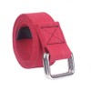 SEIWEI Braided Canvas Belt, 110CM Double Ring Buckle Elastic Belt,