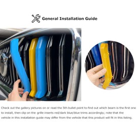 iJDMTOY Exact Fit Sweden Flag Color Grille Decoration Insert Trims Compatible With Volvo 2021-2024 XC40 Vertical Front Grill (Color: Blue/Yellow/Blue)