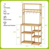 BMOSU Bakers Rack Bamboo for Kitchen with 12 S-Shaped Hooks