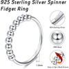 Milacolato 925 Sterling Silber Angst Spinning Ringe mit Perlen Band