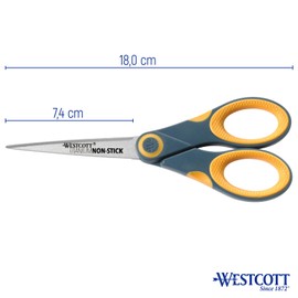 Westcott Straight Titanium Bonded Non-Stick Scissor E-33670 00,Yellow,7-Inch