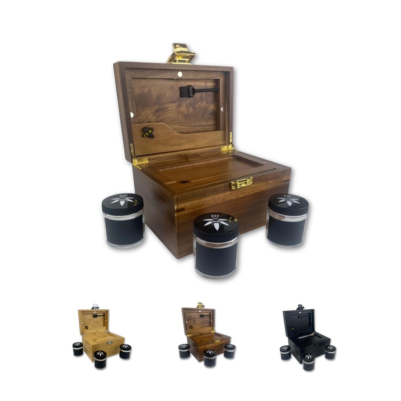 BzzBox Decorative OG Storage Box - Acacia, Lockable, with 3