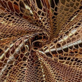 ONEART | Snake Skin Texture Faux Leather Fabric 54" Wide, Soft Embossed Vinyl for Sewing Crafts and Home Upholstery, Sold by The Yard (Brown)