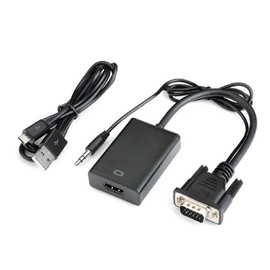 APICH Convertidor Vga A Hdmi Video + Audio, Adaptador Vga A Hdmi Video + Audio 1080p