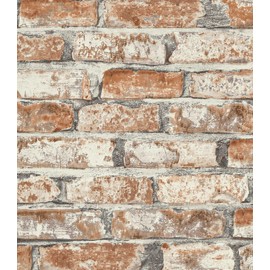 Sevalo Brick Wallpaper Peel and Stick Brick Contact Paper for Walls Red 3D Faux Self-Adhesive Removable Wallpaper for Bedroom Kitchen Backsplash Accent Wall Sticker Décor Fireplace 17.3inW 591inL