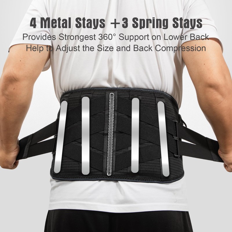 Heated Back Brace with Massage, Rechargeable Heating Belt