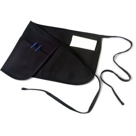 Chef Revival 605REV-BK Poly Cotton Reversible Waist Apron with 3 Pockets, 12 by 24-Inch, Black