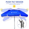AMMSUN 6ft Folded Portable Travel Beach Umbrella with Sand Anchor