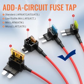 GUUZI 10pcs 12-24V Mini Car Add-a-Circuit Fuse Tap Adapter, Mini APM ATM Blade Fuse Kit for Cars, Trucks, Boats with 3/5/7.5/10/15 Amp Fuse