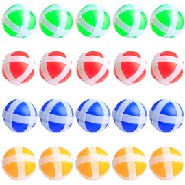 Luckious 20 PCS Dinosaur Launcher Sticky Balls - Colourful Children's Interactive Toys,Outdoor Target Practice,Safe and Durable (Red,Blue,Yellow,Green)