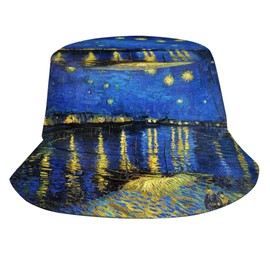 Van Gogh Starry Bucket Hat for Men Women Fashion Van Gogh Art Fisherman Hat Summer Outdoor Travel Hiking Sun Caps