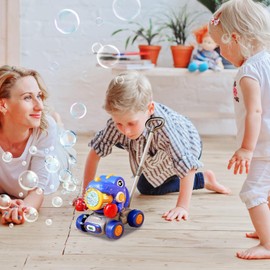 Kids Bubble Lawn Mower Toy | Outdoor Bubble Blower Machine | Dinosaur Entertainment Game Blower for Age 3+ Girl Boy School Preschoolers Home Playtime Travel