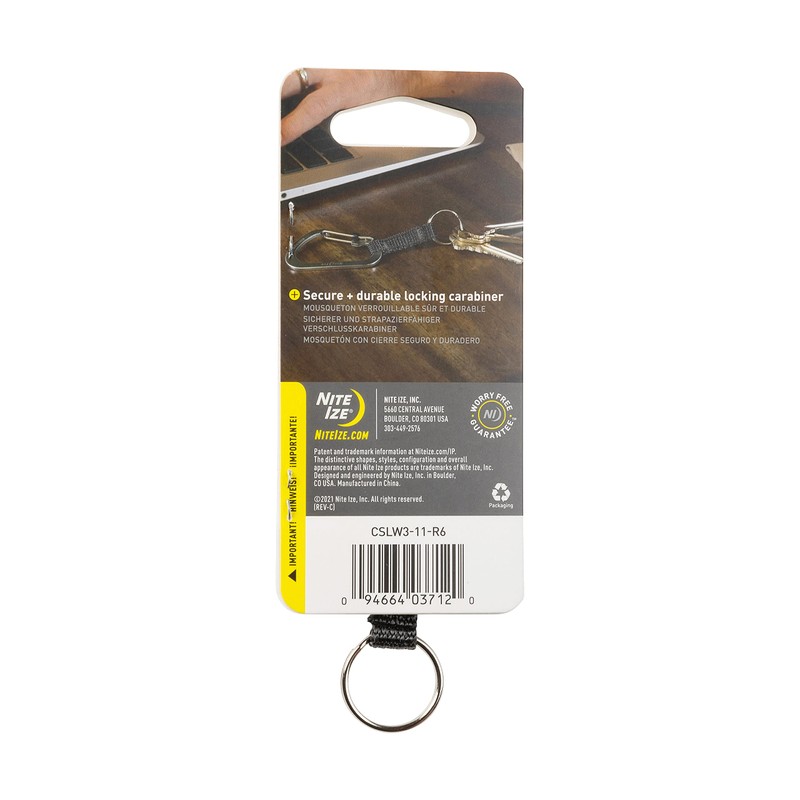 Nite Ize SlideLock Key Ring, Aluminum Locking Carabiner Key Chain