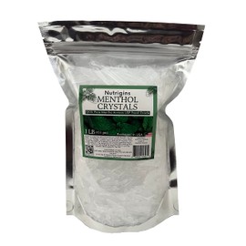 Nutrigins Menthol Crystal 1 LB - Pure Organic 100% Natural - Menthol Crystals from Mint Crystal Mints Mentha Arvensis - Comes in Resealable Standup Bag for Long-Lasting Freshness