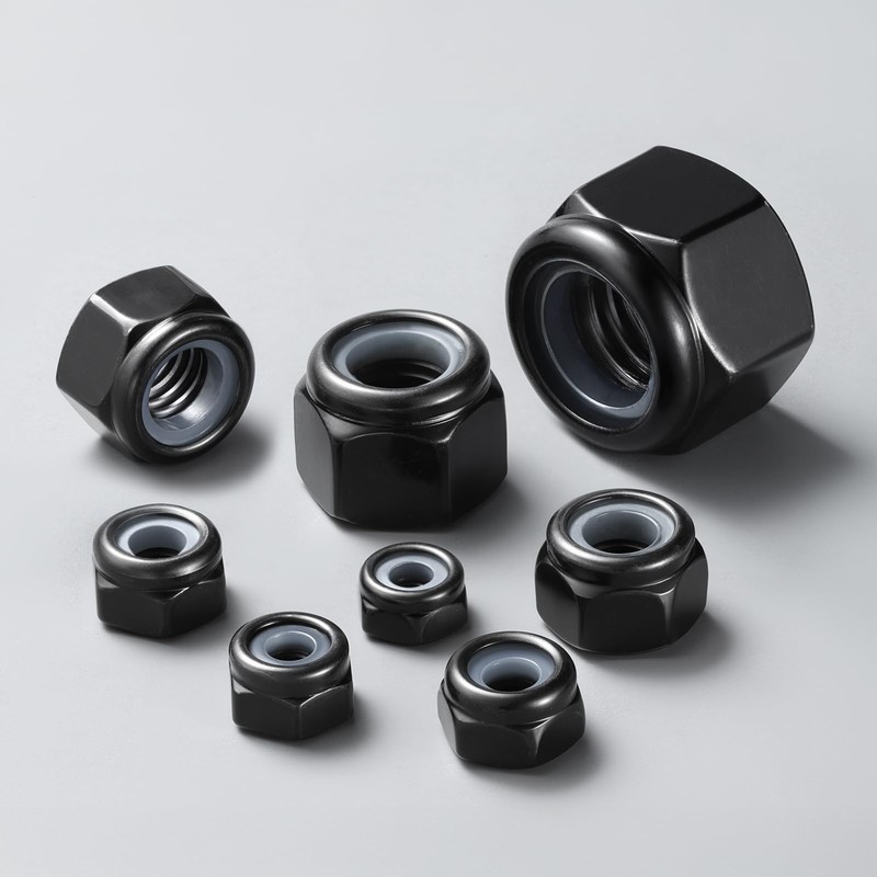 BNUOK 100Pcs 1/4-20 Lock Nuts, Nylon Insert Locknuts 304 Stainless