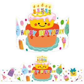 ceiba tree Happy Birthday Crowns Birthday Hats for Kids Teachers Students Classroom Party Favor 30Pcs