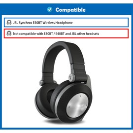 DowiTech Breathable Ear Pads Cushion Replacement Compatible with JBL Synchros E50BT Wireless Headphones Ear Pads with Punched Protein Leather and Memory Foam