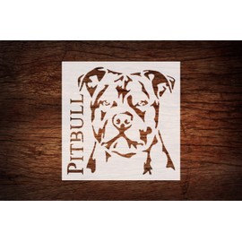 Reusable Dog Pitbull Stencil 5.5x5.5 Inch Custom Mylar Template for Pet Crafts Painting Drawing DIY Projects