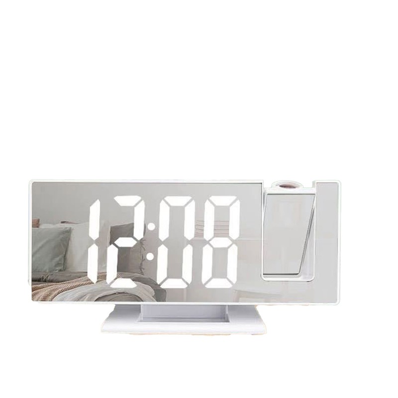 Projection Alarm Clock Large Screen ABS Mirror Surface LED Based