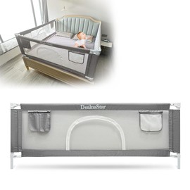 DEALNASTAR Bed Rail for Toddlers and Kids, 72" Adjustable Safety Bed Guard with 28 Height Gears,Universal Bedside Rail Fit Twin/Full/Queen/King/Cal King Mattresses​