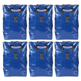6pcs Vinyl Sandbags, Heavy-Duty Sand Bags with Handles for Bounce House Canopy Legs Tent Water Slides Secure Anchoring Weight for Outdoor Inflatables Durable Weather-Resistant (Blue)