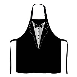 Lefolen Funny BBQ Apron Grilling Present - Novelty Fathers Day Grilling Present - BBQ Tuxedo Waistcoat - Barbecue Grill Present For Men