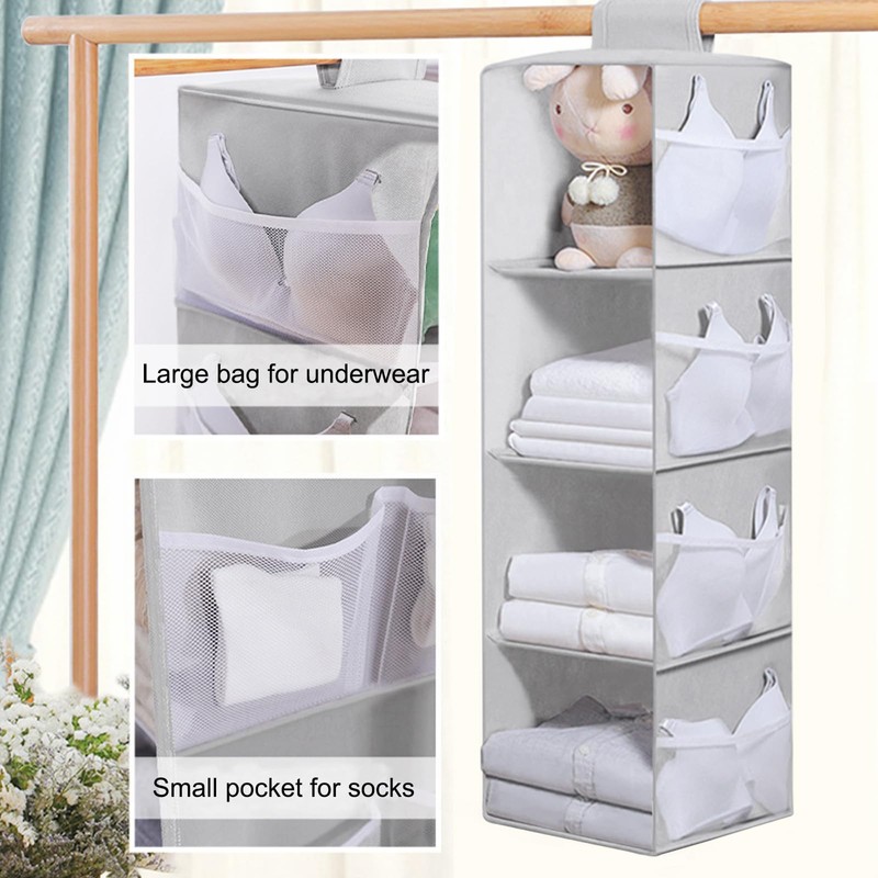QUMENEY 2 Pcs Hanging Wardrobe Storage Closet Organiser Hanging Storage