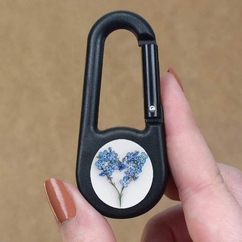 'Sprig of Forget Me Nots' Compass Keyring (KC00035672)