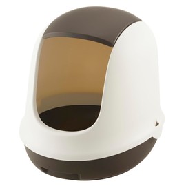Richell: PAW TRAX Dome Hooded Litter Box - Brown - Enclosed Cat & Kitten Pan, Detachable Hood, Includes Scooper, Prevents Litter Scatter, 15x19x16