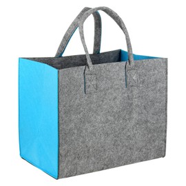 Schramm® Felt Bag in 6 Colours Approx. 35 x 20 x 28 cm Shopping Bag Storage Bag Firewood Bag Felt Bag Felt Bags Colour: Grey/Blue