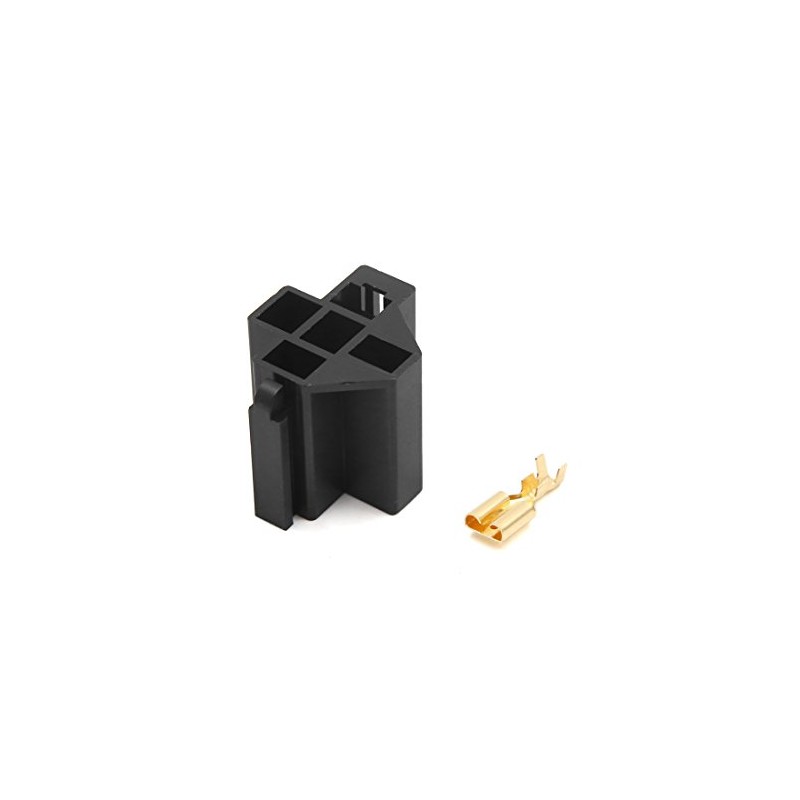 sourcingmap 10Pcs 6.3mm 5 Pins Power Relay Socket Connector w