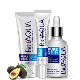 BIOAQUA Crema de aceite 3 en 1 para eliminar acné en la cara, manchas de acné, cicatriz de manchas de manchas de aceite hidratante 100 g+30 g+30 ml