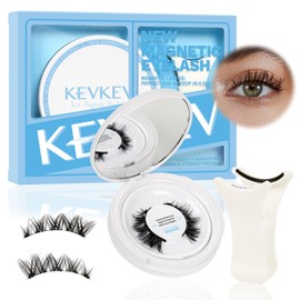 KevKev Magnetic Eyelashes Magnetic Lashes Kit Smaller Magnets False Eyelashes without Eyeliner Reusable No Glue Needed Magnetic Eyelashes Kit with Applicator Easy to Wear and Remove Readily (Topaz)